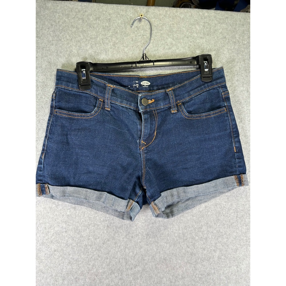 Old Navy Women Dark Wash Cuffed Denim Jean Shorts Size 2 Regular Stretch
